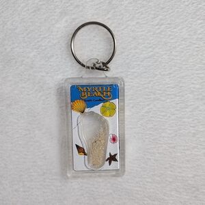 Myrtle Beach SC 90s Sand Footprint Souvenir Keychain